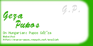 geza pupos business card